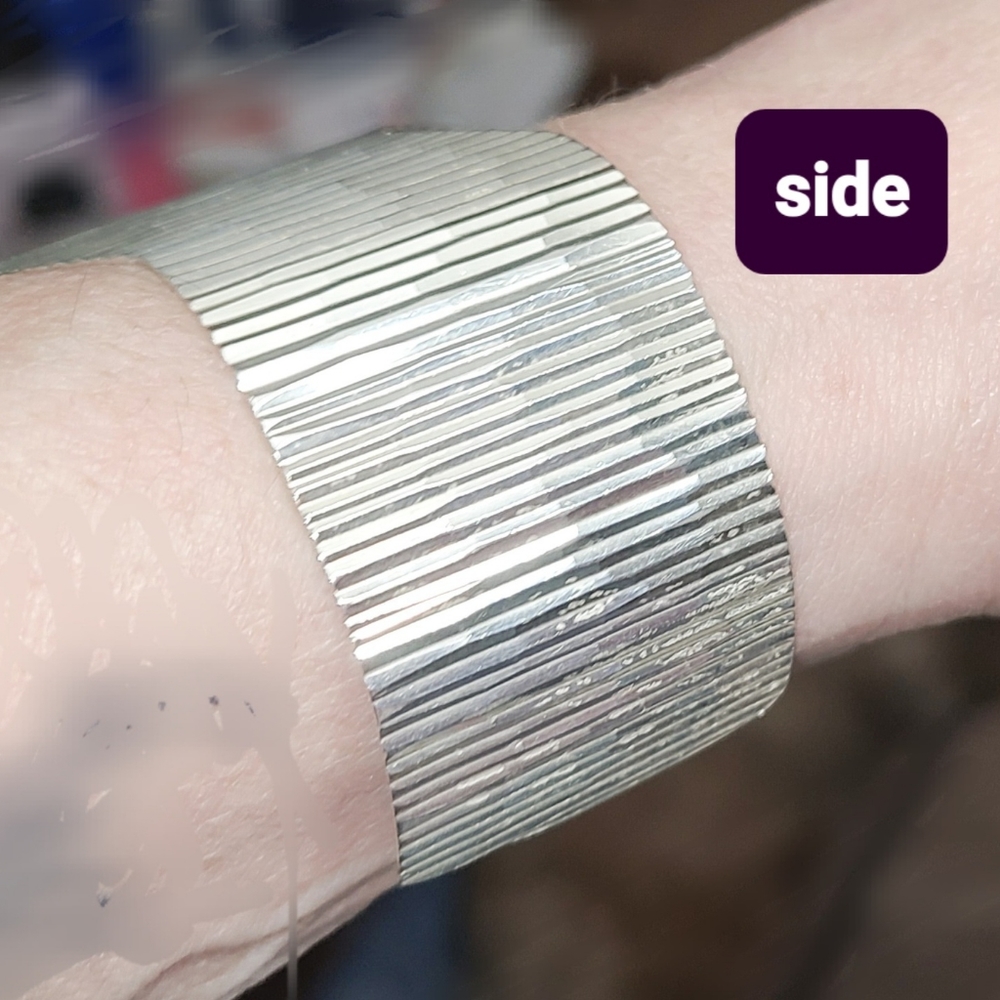 TAXCO Sterling Silver 925 Rare Wave Cuff Bracelet Vintage 6.75" Adjustable - Picture 9 of 10
